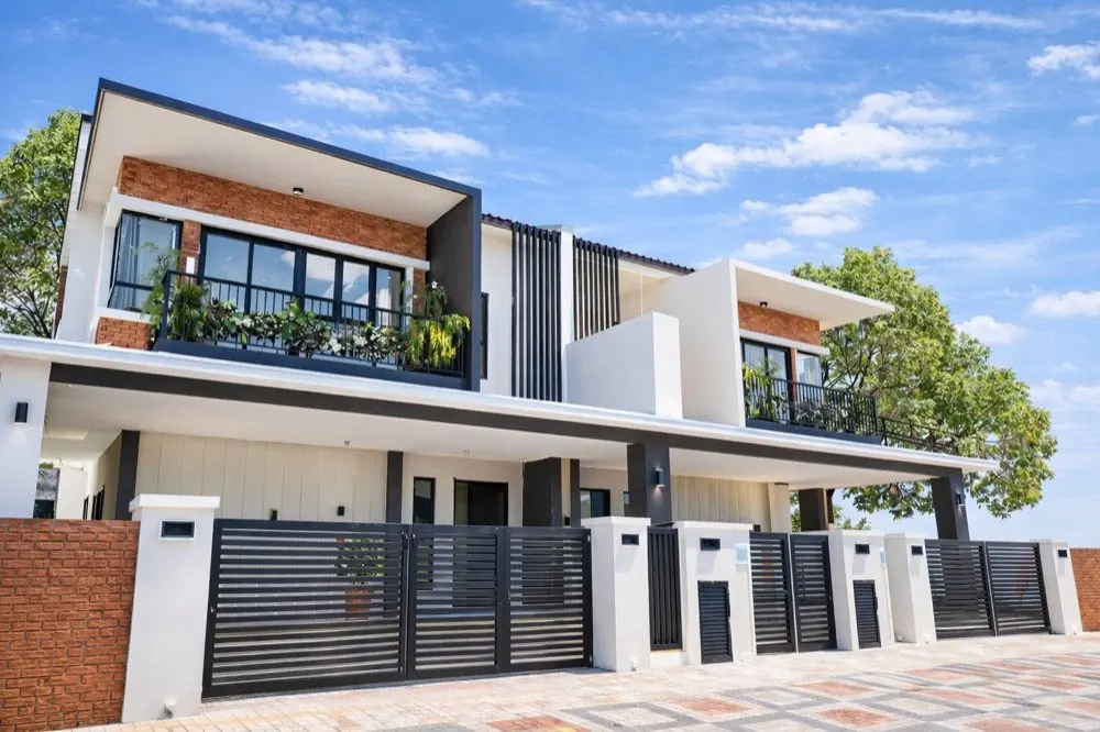 BungalowDees Premier facade with brick detailing and balcony, Botani Ipoh