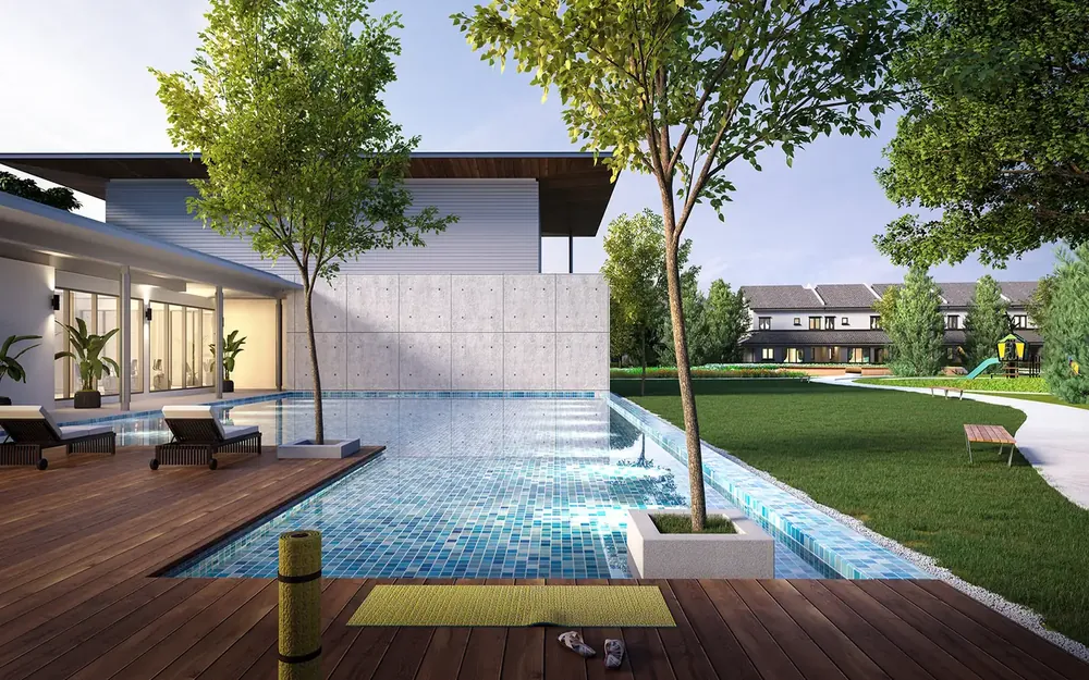 Clubhouse swimming pool at Olive Grove
