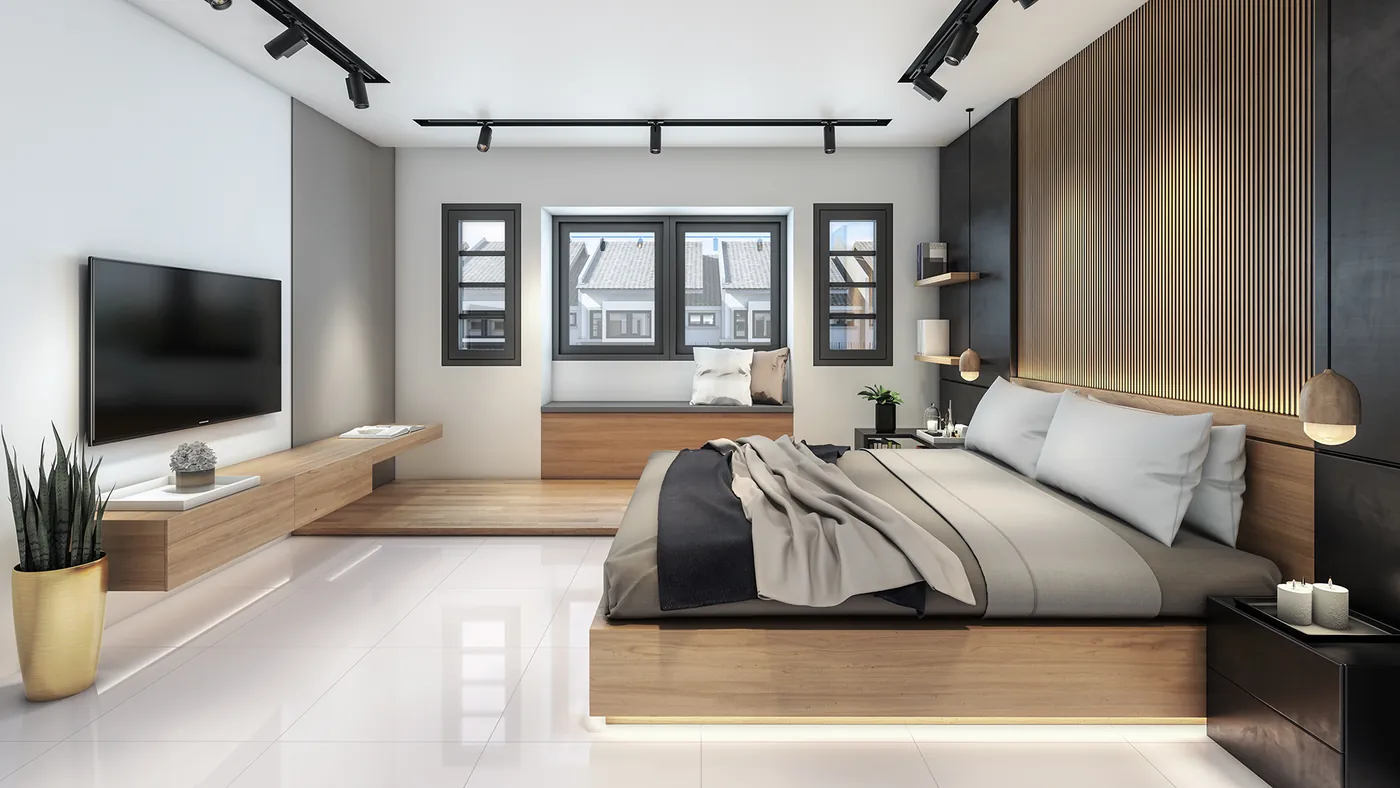 Master bedroom of an Olive Grove home, developer rendering