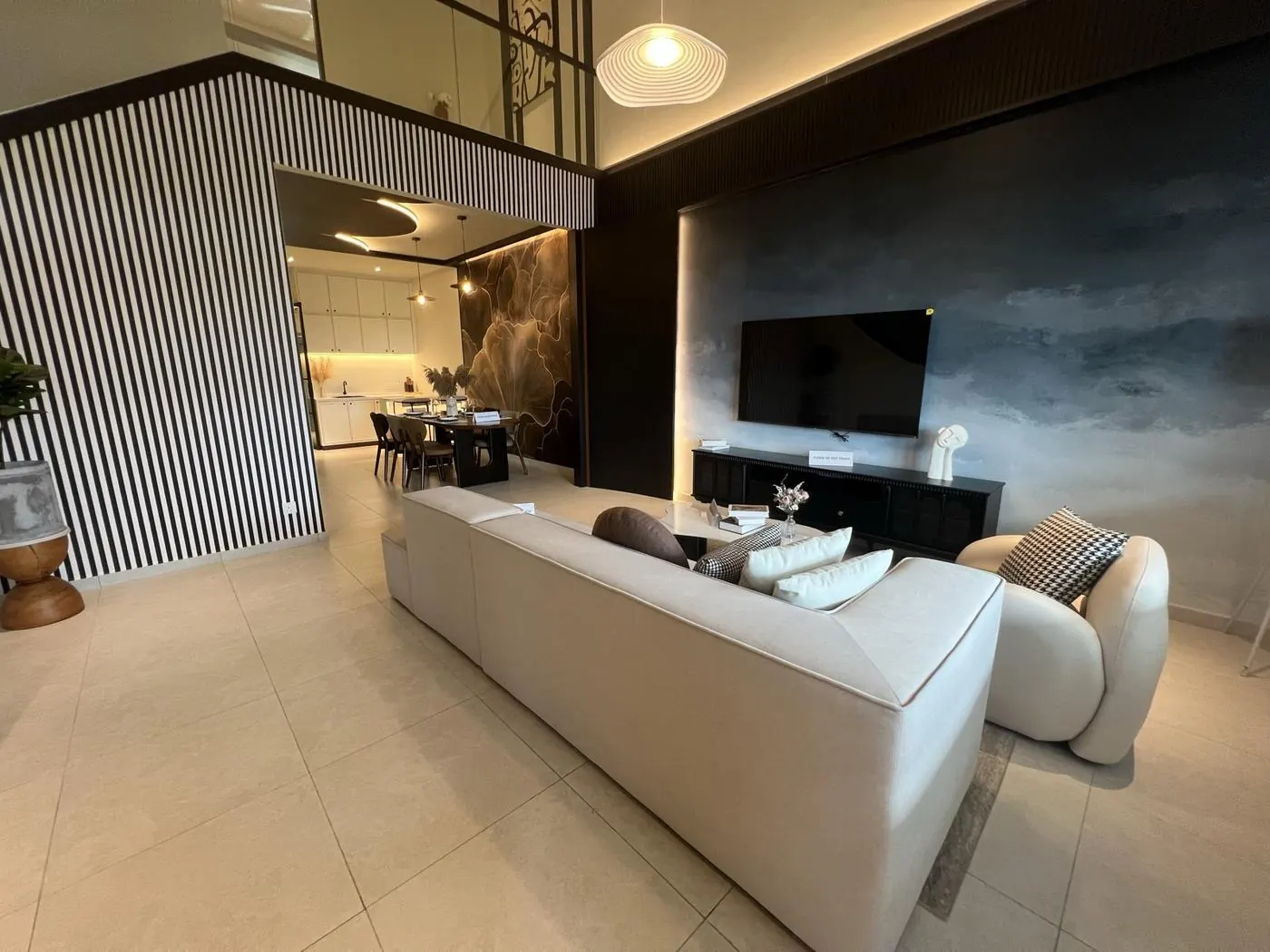 Living area of the Pearl Garden Phase 3 show unit, Ipoh