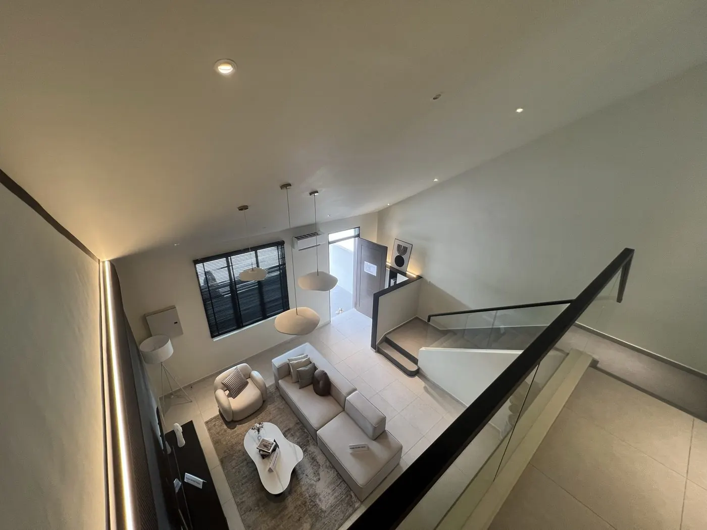 Double-height void over the living area in the Pearl Garden Phase 3 show unit